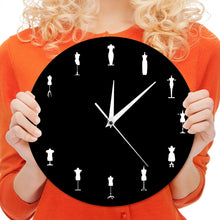 Load image into Gallery viewer, 1Piece Fashion Store Sewing Room Tailor Dolls Iconic Wall Clock Modern Design Dummy Dress Mannequin Wall Watch Tailors Decor