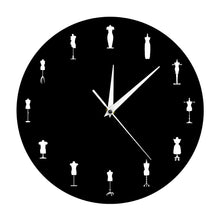 Load image into Gallery viewer, 1Piece Fashion Store Sewing Room Tailor Dolls Iconic Wall Clock Modern Design Dummy Dress Mannequin Wall Watch Tailors Decor