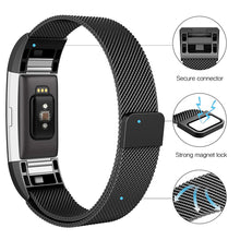 Load image into Gallery viewer, Stainless Steel Strap for fitbit charge 2 band Milanese Loop Replacement Link bracelet Wrist Belt Magnetic Watchband Accessories