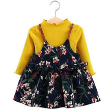 Load image into Gallery viewer, Fall Winter Wear Brand 2018 New Baby Girls Clothes Long-sleeved Floral Plus Velvet Dress+Fur Vest 2Pcs Suit Girls Clothes Sets