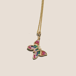 Rainbow Swarovski Elements Pendant Necklaces in 14K Gold (Multiple Options)