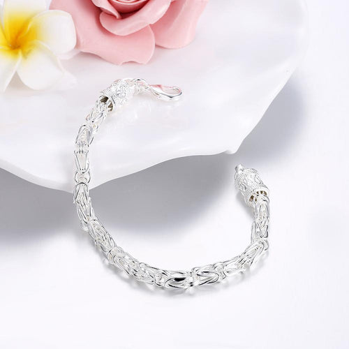 Byzantine Bracelet in 18K White Gold Plated 7.5