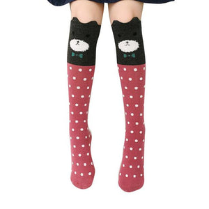 Children Kids Girl Animal Pattern Knee High Socks Cute Socks WH