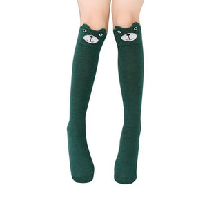 Children Kids Girl Animal Pattern Knee High Socks Cute Socks WH