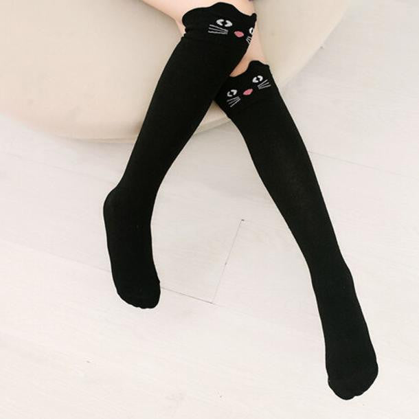 Children Kids Girl Animal Pattern Knee High Socks Cute Socks WH