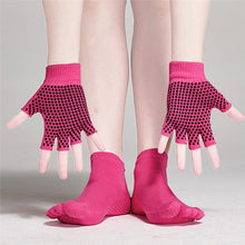 Load image into Gallery viewer, Yoga Socks and Gloves Set Non Slip Grip with Silicone Dots