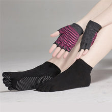 Load image into Gallery viewer, Yoga Socks and Gloves Set Non Slip Grip with Silicone Dots