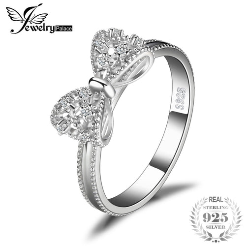 JewelryPalace Bow  Ring -Soild 925 Sterling Silver