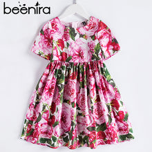 Load image into Gallery viewer, Beenira Children Short-Sleeve Flower Patter Party Dress Design 4-14Y