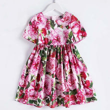 Load image into Gallery viewer, Beenira Children Short-Sleeve Flower Patter Party Dress Design 4-14Y