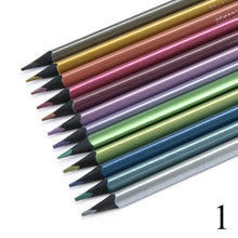 Load image into Gallery viewer, 12 colors/box Oily Metallic Non-Toxic Colored Drawing Pencils