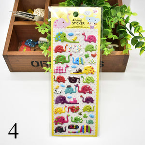 DIY Cute Kawaii Cartoon 3D Sponge Bubble Sticker Lovely Cat Dog Giraffe Elephant