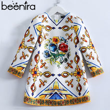 Load image into Gallery viewer, Beenira Girls Dress  Printed Pattern Long-Sleeve Dress For 4-14Y