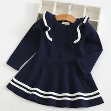 Load image into Gallery viewer, Bear Leader Girls DressRuffles A-Line Striped Full Sleeve Kids Dress  3T-7T