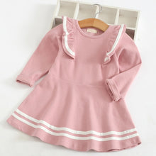 Load image into Gallery viewer, Bear Leader Girls DressRuffles A-Line Striped Full Sleeve Kids Dress  3T-7T