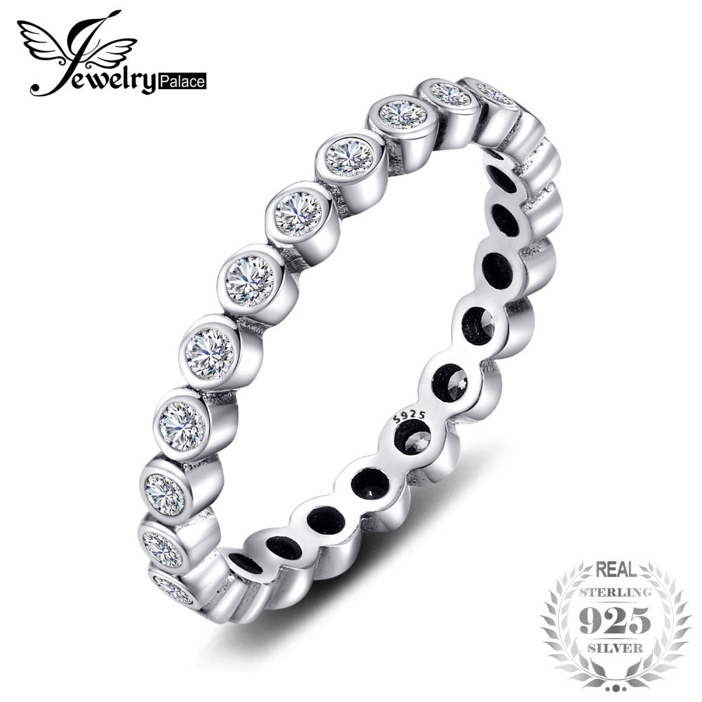 Jewelrypalace 100% Solid 925 Sterling Silver Rings Cubic Zirconia Jewelry