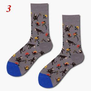 1Pair Cartoon Men/Women Socks Colorful Socks- Unisex Cotton  Funny Art Socks