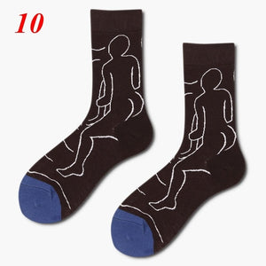 1Pair Cartoon Men/Women Socks Colorful Socks- Unisex Cotton  Funny Art Socks