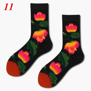 1Pair Cartoon Men/Women Socks Colorful Socks- Unisex Cotton  Funny Art Socks