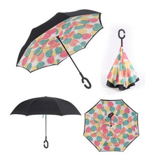 Load image into Gallery viewer, Self Stand Inside Out Rain C-Hook Hands Umbrellas Reverse Folding Windproof Umbrellas Double Layer Inverted Umbrella