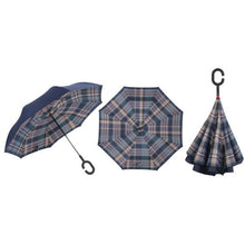 Load image into Gallery viewer, Self Stand Inside Out Rain C-Hook Hands Umbrellas Reverse Folding Windproof Umbrellas Double Layer Inverted Umbrella