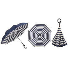 Load image into Gallery viewer, Self Stand Inside Out Rain C-Hook Hands Umbrellas Reverse Folding Windproof Umbrellas Double Layer Inverted Umbrella