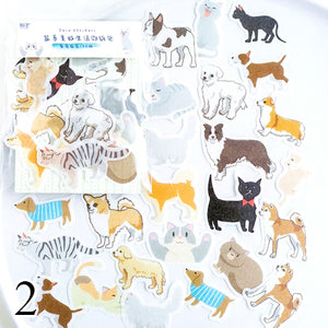 40pcs Shiba Inu Stickers Plant Funny Letters Decorative Adhesive Stickers Decorations Diy Diary Scrapbooking Albums Stationery